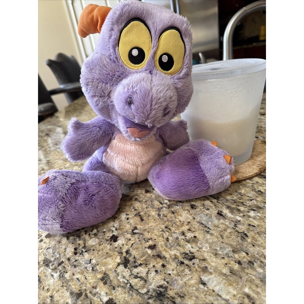 Disney Parks Figment Big Feet Plush Purple Dragon 10 1/2'' Doll (Needs Cleaning)